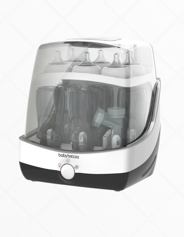 Стерилизатор и сушилка baby brezza superfast, паровой, 6 бутылочек, 6 минут, 99.9% стерилизация, сушка, хранение