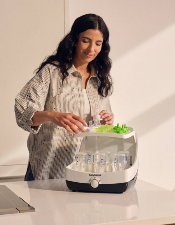 Стерилизатор и сушилка baby brezza superfast, паровой, 6 бутылочек, 6 минут, 99.9% стерилизация, сушка, хранение